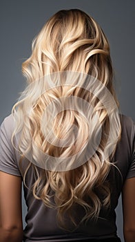 Back hairs nature tribute Isolated blond balayage signifies youth, care, and beauty