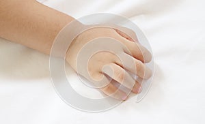 Back hand of asian baby