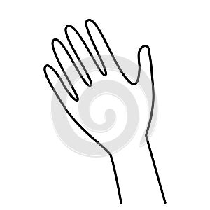 Back of the hand, monochrome illustration