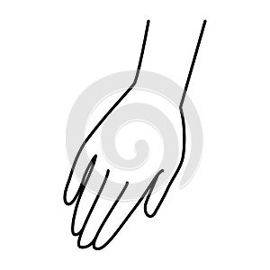 Back of the hand, monochrome line illustration