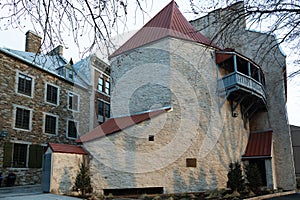 Back of heritage stone house in the Royal Battery sector of the Petit-Champlain distric