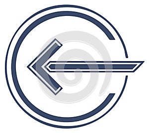 Back Icon Illustration Pointing Left Vector, Circular Arrow Design Element