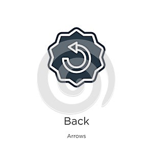 Back icon vector. Trendy flat back icon from arrows collection isolated on white background. Vector illustration can be used for