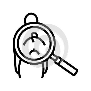 back ingrown hair research line icon vector illustration