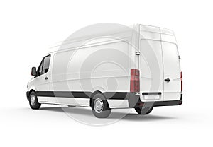 Back and lateral view of a van, mockup