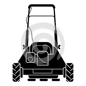 Back of lawn mower icon, simple style