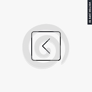 Back, left, linear style sign for mobile concept and web design