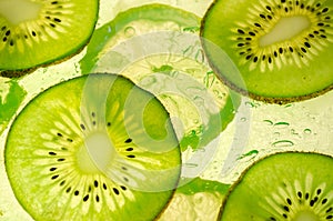 Back lit Kiwi and Lemon slices