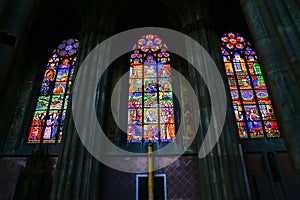 Back-lit pictorial stained glass windows