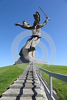 Back of monument Motherland in Volgograd