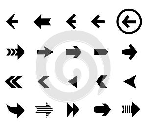 Back and next arrow icons vector set