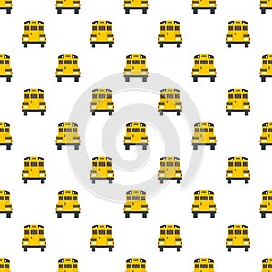 Back of old school bus icon, flat style