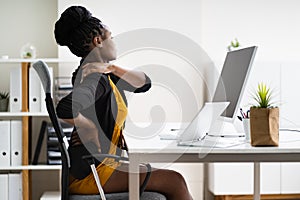 Back Pain Bad Posture Woman Sitting