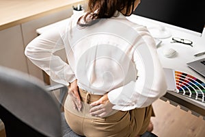 Back Pain Bad Posture Woman Sitting