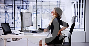 Back Pain Bad Posture Woman Sitting