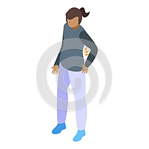 Back pain problem icon isometric vector. Health help