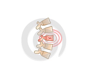 Back pain vector illustration icon
