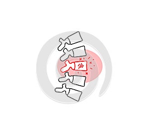 Back pain vector illustration icon