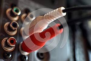 Input Output Panel on the back of a plasma TV