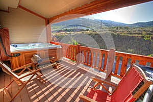 Back Patio and Hot Tub with view