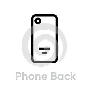 Back phone icon. Editable line vector.