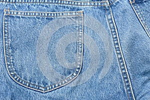 Back pocket jean fabric texture and background