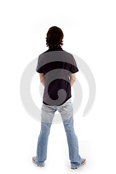 Back pose of standing male