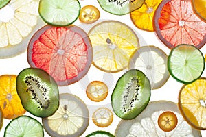 Back projected citrus slices.