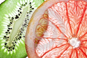 Back projected citrus slices.