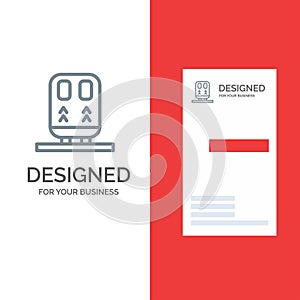 Back, Railway, Train, Transportation Grey Logo Design and Business Card Template