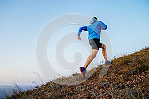 back runner running uphill