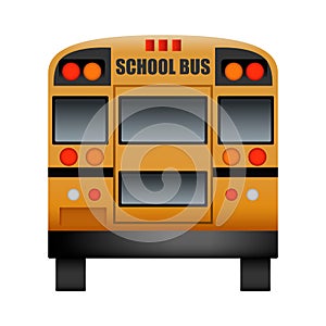Back of school bus mockup, realistic style