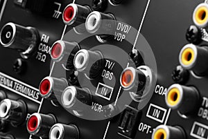 Back side of AV receiver