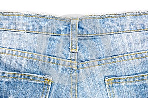 Back side of blue jeans