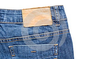 Back side of blue jeans