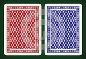 Back side design - playing cards vector illustration