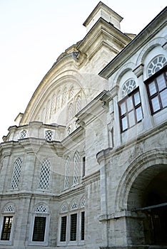 The back side of the Nuruosmaniye Mosque, built by the sultans in Istanbul's Fatih municipality