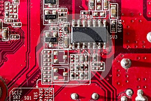 Back side old electronic circuit board
