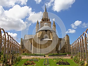 Back side view of the church of Our Lady or Ã‰glise Notre-Dame in Calais, France
