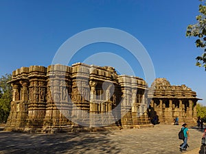 Back side view of sun temple Modhera  built in 1026 AD by King Bhimdev of the Solanki dynasty.Mehsana district, Gujarat photo