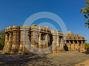 Back side view of sun temple Modhera  built in 1026 AD by King Bhimdev of the Solanki dynasty.Mehsana district, Gujarat photo