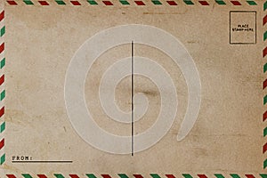 Back side of vintage postcard