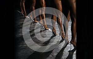 Back slender legs women fitness bikini bodybuilding competitions photo