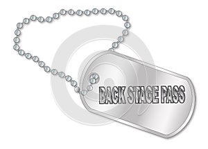 Back Stage Pass Dog Tag