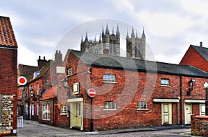 Back street in Lincoln, England