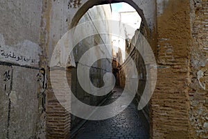 The back streets of Morocco are so narrow that light barely enters