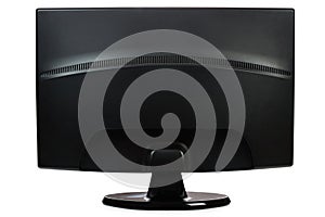 Back TFT widescreen monitor isolated a white