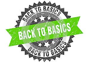 back to basics stamp. back to basics grunge round sign.