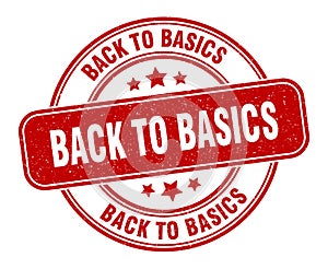 back to basics stamp. back to basics label. round grunge sign