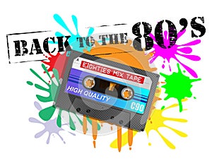 Back To The Eighties Cassette Background